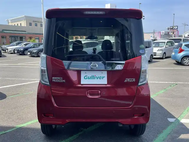日産 デイズ ルークス ハイウェイスター Xターボ 長崎県 2019(令1)年 8.8万km スパークリングレッドM アラウンドビューカメラ/純正ナビ/（フルセグ・DVD・CD・SD・BT)/エマージェンシーブレーキ/アイドリングストップ/LEDヘッドライト/オートライト/左パワースライドドア/オートハイビーム/レーンキープアシスト/クリアランスソナー/アイドリングストップ/スマートキー/スペアキー/ステアリングスイッチ