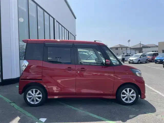 日産 デイズ ルークス ハイウェイスター Xターボ 長崎県 2019(令1)年 8.8万km スパークリングレッドM アラウンドビューカメラ/純正ナビ/（フルセグ・DVD・CD・SD・BT)/エマージェンシーブレーキ/アイドリングストップ/LEDヘッドライト/オートライト/左パワースライドドア/オートハイビーム/レーンキープアシスト/クリアランスソナー/アイドリングストップ/スマートキー/スペアキー/ステアリングスイッチ