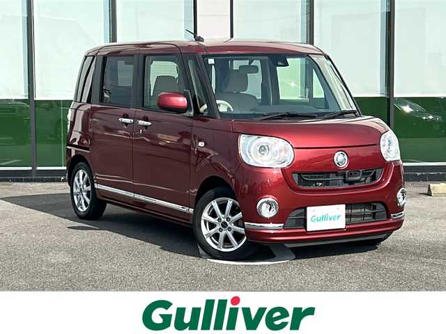 ダイハツ ムーヴ キャンバス G メイクアッフ SA Ⅱ 岐阜県 2017(平29)年 2.6万km ファイアークォーツレッドM 登録時走行距離25635km/純正7型ＳＤナビ　/Blue tooth/CD/AUX/SDミュージックサーバー可/ワンセグテレビ　/両側パワースライドドア　/スマートアシスト　/ＬＥＤヘッドライト　/オートライト　/コーナーセンサー後方　/横滑り防止装置　/エアバッグW/布系シート/ベンチシート/フルフラットシート/社外フロアマット/プッシュスタート　/スマートキー　/アイドリングストップ/エアコンAAC