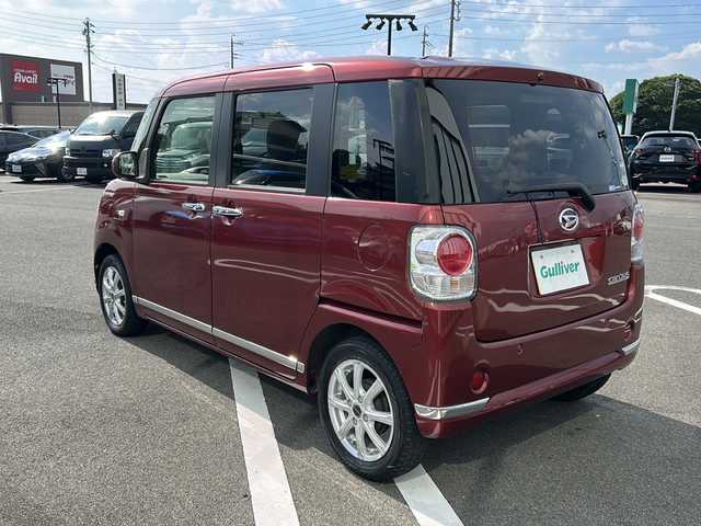 ダイハツ ムーヴ キャンバス G メイクアッフ SA Ⅱ 岐阜県 2017(平29)年 2.6万km ファイアークォーツレッドM 登録時走行距離25635km/純正7型ＳＤナビ　/Blue tooth/CD/AUX/SDミュージックサーバー可/ワンセグテレビ　/両側パワースライドドア　/スマートアシスト　/ＬＥＤヘッドライト　/オートライト　/コーナーセンサー後方　/横滑り防止装置　/エアバッグW/布系シート/ベンチシート/フルフラットシート/社外フロアマット/プッシュスタート　/スマートキー　/アイドリングストップ/エアコンAAC
