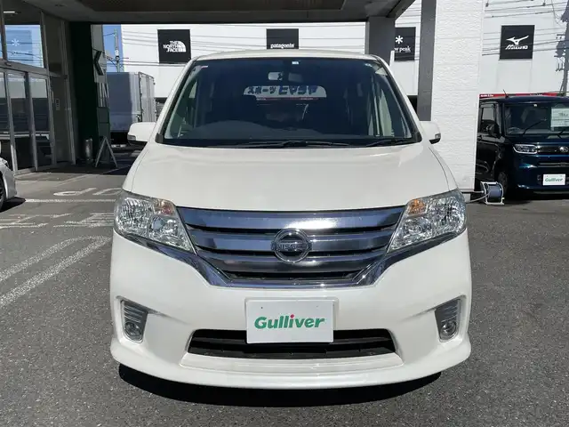 日産 セレナ ハイウェイスター Vセレクション 埼玉県 2012(平24)年 8.2万km ブリリアントホワイトパール 外部検査済み/純正ナビ/フルセグTV/純正フリップダウンモニター/CD/DVD/Bluetooth/両側電動スライドドア/純正アルミホイール/クルーズコントロール/アイドリングストップ/スリップコントロール/スマートキー/スペアキー/プッシュスタート /フロアマット/ドアバイザー/バックカメラ/ETC/取扱説明書