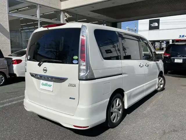 日産 セレナ ハイウェイスター Vセレクション 埼玉県 2012(平24)年 8.2万km ブリリアントホワイトパール 外部検査済み/純正ナビ/フルセグTV/純正フリップダウンモニター/CD/DVD/Bluetooth/両側電動スライドドア/純正アルミホイール/クルーズコントロール/アイドリングストップ/スリップコントロール/スマートキー/スペアキー/プッシュスタート /フロアマット/ドアバイザー/バックカメラ/ETC/取扱説明書
