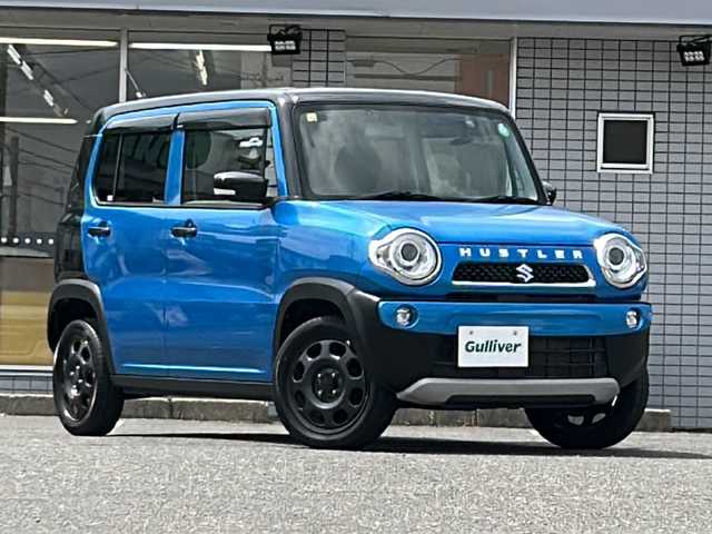 スズキ ハスラー タフワイルド 愛知県 2018(平30)年 4万km ブリスクブルーメタリック/ブラック 2トーン /禁煙車//ワンオーナー//ナビ//CD/BT/地デジ//ハーフレザーシート//シートヒーター（D＋N席）//シートリフター//前方ドライブレコーダー//ETC//デュアルカメラブレーキサポート//車線逸脱警報機能//誤発進抑制機能//ふらつき警報機能//先行車発信お知らせ機能//盗難防止装置//横滑り防止装置//アイドリングストップ//HIDオートライト//フォグランプ//純正フロアマット//純正ドアバイザー//スペアスマートキー//新車時保証書//取扱説明書//ナビ取扱説明書//ドラレコ取扱説明書