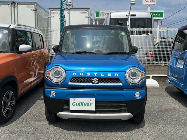 スズキ ハスラー タフワイルド 愛知県 2018(平30)年 4万km ブリスクブルーメタリック/ブラック 2トーン /禁煙車//ワンオーナー//ナビ//CD/BT/地デジ//ハーフレザーシート//シートヒーター（D＋N席）//シートリフター//前方ドライブレコーダー//ETC//デュアルカメラブレーキサポート//車線逸脱警報機能//誤発進抑制機能//ふらつき警報機能//先行車発信お知らせ機能//盗難防止装置//横滑り防止装置//アイドリングストップ//HIDオートライト//フォグランプ//純正フロアマット//純正ドアバイザー//スペアスマートキー//新車時保証書//取扱説明書//ナビ取扱説明書//ドラレコ取扱説明書