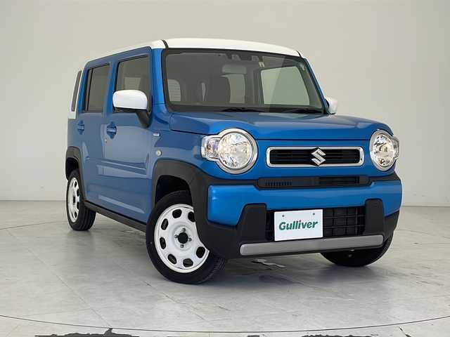スズキ ハスラー HYBRID G 沖縄県 2021(令3)年 6.8万km ブリスクブルーメタリック/ホワイト2トーンルーフ 社外ナビ　【AVIC-BZ501】/　(Ｂｌｕｅｔｏｏｔｈ　CD/DVD TV)/バックカメラ　/セーフティサポート　/レーンキープアシスト　/アイドリングストップ　/プッシュスタート　/スマートキー　/前席シートヒーター　/オートライト　/横滑り防止機能
