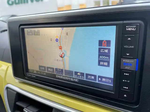 ダイハツ キャスト アクティバ X リミテッド SAⅢ 宮崎県 2019(平31)年 3.8万km 黄 純正ナビゲーション/　AM FM CD DVD TV　BT/バックカメラ/スマートアシスト３/　・衝突軽減ブレーキ/　・レーンキープ/　・オートハイビーム/ドライブレコーダー/シートヒーター/ETC車載器/アイドリングストップ/プッシュスタート/スマートキー/ステアリングスイッチ/スマートキー/プッシュスタート/電動格納ミラー/ヘッドライトレベライザー