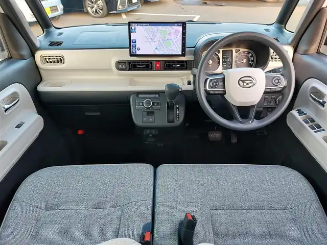 ダイハツ ムーヴ キャンバス ストライプス G ターボ 東京都 2022(令4)年 4.1万km シャイニングホワイトパール/サンドベージュメタリック 純正10インチナビ(NMZN-Z72DS)/【FM/AM/BT/TV/HDMI/SD/USB/ipod/DISC】/バックカメラ/ETC/レーダークルーズコントロール/衝突軽減ブレーキ/横滑り防止/アイドリングストップ/両側電動スライドドア/シートヒーター/コーナーセンサー/LEDヘッドライト/フォグランプ/ホッとカップホルダー/電子パーキング/プッシュスタート/スマートキー/スペアキー×1