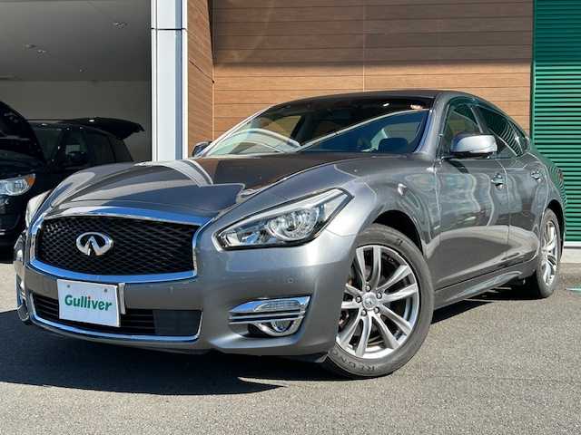 日産 フーガ 370GT 静岡県 2015(平27)年 5.3万km ダークメタルグレー 純正SDナビ/(AM/FM/CD/DVD/TV//Bluetooth)/衝突被害軽減ブレーキ/レーンキープアシスト/後側方衝突防止支援システム/ETC/レザーシート/パワーシート/BSM/シートヒーター/エアシート/純正ドライブレコーダー/メモリーシート/フルセグTV/全方位／バックカメラ/レーダークルーズコントロール/LEDライト/オートライト/スマートキー/スペアキー/プッシュスタート/純正アルミホイール18インチ/電格ミラー/純正フロアマット