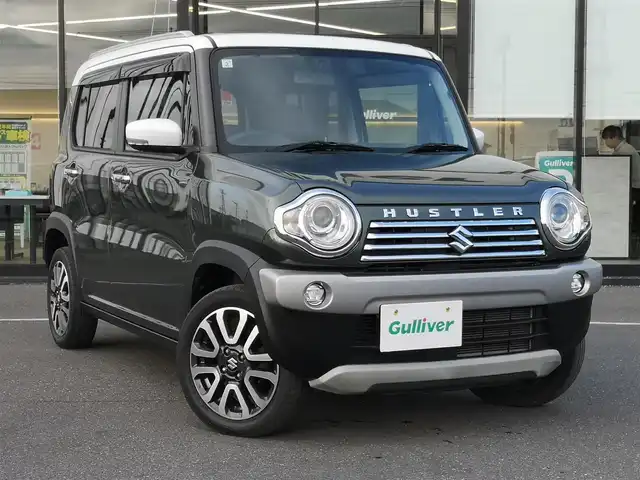 スズキ ハスラー Jスタイル Ⅱ 茨城県 2017(平29)年 5.8万km クールカーキパールメタリック/ホワイト2トーンルーフ 社外ナビ/【iPod・USB・SD・DISC・TV・ラジオ・BT】/シートヒーター/ルーフレール/アイドリングストップ/Bカメラ/ETC/ステリモ/オートライト/Fフォグ/キセノンライト/純正フロアマット/純正アルミホイール/横滑り防止装置/レーンキープアシスト/衝突被害軽減システム