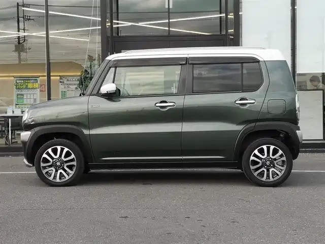 スズキ ハスラー Jスタイル Ⅱ 茨城県 2017(平29)年 5.8万km クールカーキパールメタリック/ホワイト2トーンルーフ 社外ナビ/【iPod・USB・SD・DISC・TV・ラジオ・BT】/シートヒーター/ルーフレール/アイドリングストップ/Bカメラ/ETC/ステリモ/オートライト/Fフォグ/キセノンライト/純正フロアマット/純正アルミホイール/横滑り防止装置/レーンキープアシスト/衝突被害軽減システム