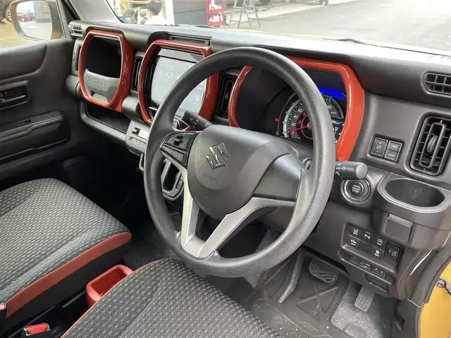 スズキ ハスラー HYBRID G 滋賀県 2020(令2)年 4万km アクティブイエロー/ホワイト2トーンルーフ 禁煙車/純正ナビ /CD/DVD/Bluetooth/フルセグTV/全方位カメラ/前後ドラレコ/ETC/シートヒーター/衝突軽減ブレーキ/コーナーセンサー/プッシュスタート/スマートキー/オートライト