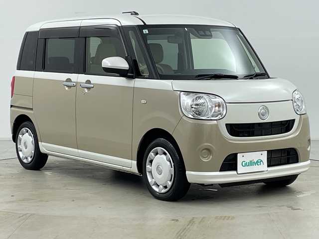 ダイハツ ムーヴ キャンバス X SA Ⅲ 道央・札幌 2021(令3)年 1.6万km パールホワイトⅢ/ナチュラルベージュマイカメタリック 2トーン ・ワンオーナー/・４WD/・社外メモリーナビ KENWOOD〈TV＆CD＆USB＆ipod〉/・バックカメラ/・スマートアシスト/・両側パワースライドドア/・LEDヘッドライト/・ETC/・シガーソケット/・アイドリングストップ/・社外AW付スタッドレスタイヤあり/・スマートキー/・スペアキー/・保証書/・取り扱い説明書