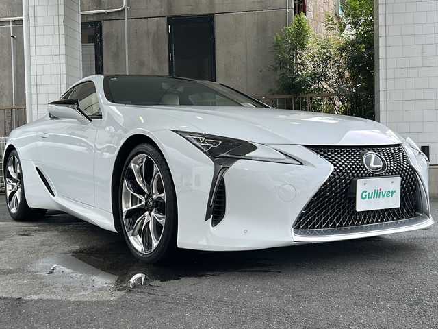 レクサス ＬＣ 500 Lパッケージ 京都府 2017(平29)年 3.6万km ホワイトノーヴァガラスフレーク マークレビンソン　/ムーンルーフ/純正SDナビ/フルセグTV/Bluetooth/CD/DVD再生機能/AUX/Miracast　/白本革/メモリーパワーシート　　/ＨＵＤ　/ＢＳＭ　/禁煙　/バックカメラ　/前後コーナーセンサー　/ＬＥＤヘッドライト/オートライト/オートマチックハイビーム/ウィンカーミラー　/電動格納ミラー/クルコン追従有/レーンキープアシスト/衝突軽減ブレーキ　/パドルシフト　/スマートキー　/純正ドライブレコーダー/Wサイドエアバッグ/カーテンエアバッグ
