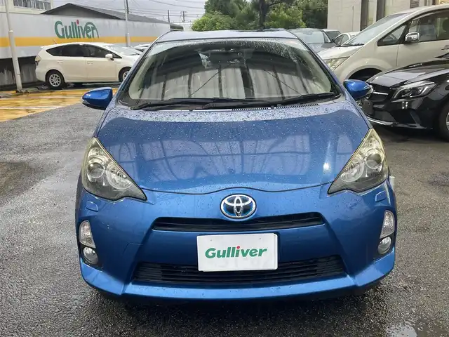 トヨタ アクア G 静岡県 2012(平24)年 7.5万km コバルトブルーメタリック 車検R9年4月5日迄/社外HDDナビ/フルセグTV/DVD/CD/SD/BT/MSV/バックカメラ/前方ドライブレコーダー/ETC/LEDヘッドライト/電動コーナーポール/スマートキー/保証書/取扱説明書/ナビ取扱説明書/H27/29/R1/3/5/7点検記録簿有