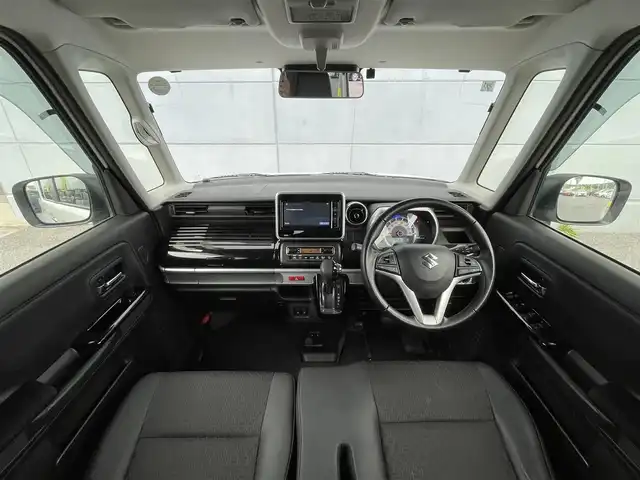 スズキ スペーシア カスタム HYBRID XS 千葉県 2021(令3)年 6.4万km ピュアホワイトP 社外メモリーナビ/フルセグＴＶ/両側パワースライドドア/ＥＴＣ/ハーフレザー/ＢＬＵＥＴＯＯＴＨ/バックカメラ/レーダークルーズコントロール/前席シートヒーター/純正アルミホイール/４ＷＤ