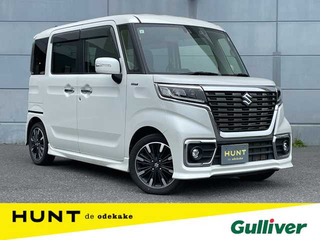 スズキ スペーシア カスタム HYBRID XS 千葉県 2021(令3)年 6.4万km ピュアホワイトP 社外メモリーナビ/フルセグＴＶ/両側パワースライドドア/ＥＴＣ/ハーフレザー/ＢＬＵＥＴＯＯＴＨ/バックカメラ/レーダークルーズコントロール/前席シートヒーター/純正アルミホイール/４ＷＤ