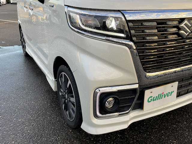 スズキ スペーシア カスタム HYBRID XS 新潟県 2021(令3)年 6.4万km ピュアホワイトP ４ＷＤ/社外メモリーナビ：AVIC-RW81/バックカメラ/両側パワースライドドア/レーダークルーズコントロール/レーンキープアシスト/衝突軽減システム/ハーフレザー/前席シートヒーター/ＥＴＣ/純正アルミホイール