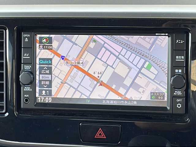 日産 デイズ ルークス ハイウェイスター Xターボ 道北・旭川 2018(平30)年 1.9万km スターリングシルバーメタリック 4WDターボ/純正ナビ/CD/BT/TV/アラウンドビューモニター/片側パワースライドドア/禁煙車/衝突軽減ブレーキ/横滑り防止/レーンキープアシスト/オートライト/オートマチックハイビーム/スペアキー/LEDヘッドライト/シートヒーター/本革巻きステアリング/ステアリングリモコン/取説/保証書/フォグランプ/ウィンカーミラー/ドアバイザー/純正フロアマット