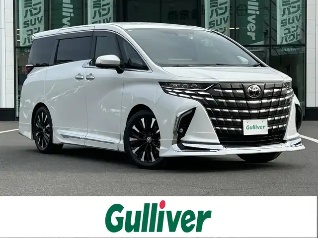 トヨタ アルファードハイブリット エグゼクティブ ラウンジ 岡山県 2024(令6)年 0.5万km プラチナホワイトパールマイカ 純正ナビ　/(AM.FM.TV.CD.DVD.BT)/JBLサウンド/サンルーフ　/後席モニター　/4WD　/モデリスタフルエアロ　/シートヒーター　/エアシート　/アラウンドビューモニター/パーキングアシスト/ブレーキホールド　/レーダークルーズコントロール　/ETC2.0