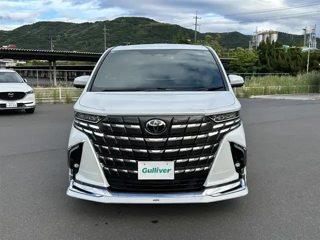 トヨタ アルファードハイブリット エグゼクティブ ラウンジ 岡山県 2024(令6)年 0.5万km プラチナホワイトパールマイカ 純正ナビ　/(AM.FM.TV.CD.DVD.BT)/JBLサウンド/サンルーフ　/後席モニター　/4WD　/モデリスタフルエアロ　/シートヒーター　/エアシート　/アラウンドビューモニター/パーキングアシスト/ブレーキホールド　/レーダークルーズコントロール　/ETC2.0