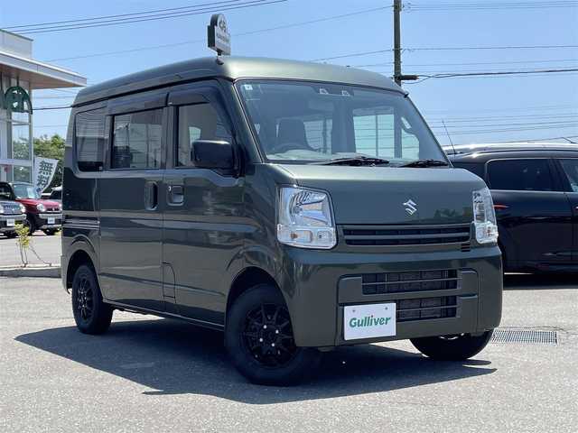 スズキ エブリイ PA リミテッド 道央・札幌 2022(令4)年 8.9万km クールカーキPM 　4　W　D　/寒冷地仕様/ディーラーOPナビ(AM/FM/CD/DVD/BT/SD/USB)/フルセグ(走行中視聴可能)/アイドリングストップ/ドアバイザー/両側スライドドア/横滑り防止装置/レーンキープアシスト/盗難防止装置/衝突軽減ブレーキ/オートライト/オートマチックハイビーム/コーナーセンサー/純正フロアマット/ヘッドライトレベライザー/オーバーヘッドコンソール/積込夏タイヤ/　　(145/80R12 24年製 6mm)