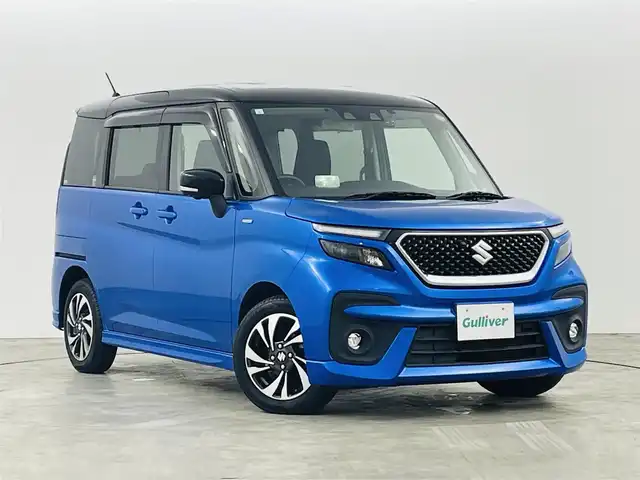スズキ ソリオ バンディット HV MV 福島県 2021(令3)年 4万km スピーディーブルーメタリック/ブラック2トーンルーフ 純正ナビゲーション/・フルセグTV/CD/SD/BT/USB/FM/AM/・Apple Car Play/・Android Auto/・アラウンドビューモニター/・前後ドライブレコーダー/シートヒーター/両側パワースライドドア/ステアリングスイッチ/・レーダークルーズコントロール/プッシュスタート/・スマートキー/・スペアキー1本/電動格納ミラー/・ウィンカーミラー/LEDヘッドライト/・オートライト/・フォグランプ/コーナーセンサー/ワンオーナー