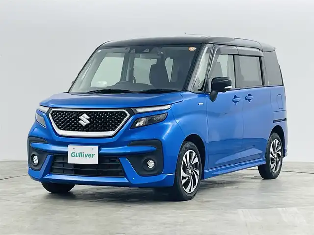スズキ ソリオ バンディット HV MV 福島県 2021(令3)年 4万km スピーディーブルーメタリック/ブラック2トーンルーフ 純正ナビゲーション/・フルセグTV/CD/SD/BT/USB/FM/AM/・Apple Car Play/・Android Auto/・アラウンドビューモニター/・前後ドライブレコーダー/シートヒーター/両側パワースライドドア/ステアリングスイッチ/・レーダークルーズコントロール/プッシュスタート/・スマートキー/・スペアキー1本/電動格納ミラー/・ウィンカーミラー/LEDヘッドライト/・オートライト/・フォグランプ/コーナーセンサー/ワンオーナー