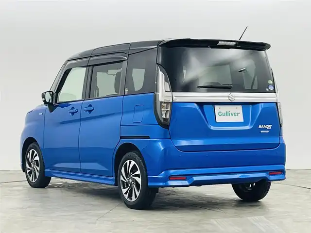 スズキ ソリオ バンディット HV MV 福島県 2021(令3)年 4万km スピーディーブルーメタリック/ブラック2トーンルーフ 純正ナビゲーション/・フルセグTV/CD/SD/BT/USB/FM/AM/・Apple Car Play/・Android Auto/・アラウンドビューモニター/・前後ドライブレコーダー/シートヒーター/両側パワースライドドア/ステアリングスイッチ/・レーダークルーズコントロール/プッシュスタート/・スマートキー/・スペアキー1本/電動格納ミラー/・ウィンカーミラー/LEDヘッドライト/・オートライト/・フォグランプ/コーナーセンサー/ワンオーナー