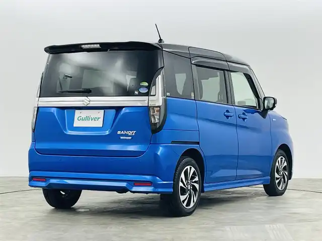 スズキ ソリオ バンディット HV MV 福島県 2021(令3)年 4万km スピーディーブルーメタリック/ブラック2トーンルーフ 純正ナビゲーション/・フルセグTV/CD/SD/BT/USB/FM/AM/・Apple Car Play/・Android Auto/・アラウンドビューモニター/・前後ドライブレコーダー/シートヒーター/両側パワースライドドア/ステアリングスイッチ/・レーダークルーズコントロール/プッシュスタート/・スマートキー/・スペアキー1本/電動格納ミラー/・ウィンカーミラー/LEDヘッドライト/・オートライト/・フォグランプ/コーナーセンサー/ワンオーナー