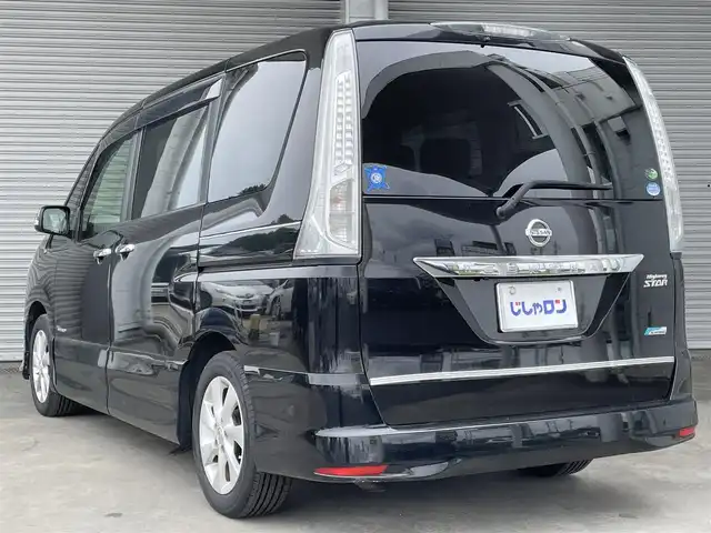 日産 セレナ ハイウェイスター S HV Vエアロ 茨城県 2013(平25)年 8.7万km スーパーブラック (株)IDOMが運営する【じしゃロン水戸店】の自社ローン専用車両になりますこちらは現金またはオートローンご利用時の価格です。自社ローンご希望の方は別途その旨お申付け下さい/純正ナビ(MM113D-W)/バックカメラ/ガラスルーフ/片側パワースライドドア/スタート/16インチアルミホイール/純正フロアマット/ETC