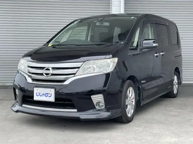 日産 セレナ ハイウェイスター S HV Vエアロ 茨城県 2013(平25)年 8.7万km スーパーブラック (株)IDOMが運営する【じしゃロン水戸店】の自社ローン専用車両になりますこちらは現金またはオートローンご利用時の価格です。自社ローンご希望の方は別途その旨お申付け下さい/純正ナビ(MM113D-W)/バックカメラ/ガラスルーフ/片側パワースライドドア/スタート/16インチアルミホイール/純正フロアマット/ETC