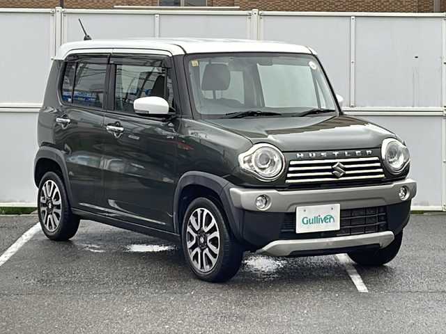スズキ ハスラー Jスタイル Ⅱ ターボ 秋田県 2016(平28)年 7.6万km クールカーキパールメタリック/ホワイト2トーンルーフ ワンオーナー/社外ナビ(フルセグ・BT・ラジオ・IPOD・USB・SD・CD・DVD)/アイドリングストップ/クルーズコントロール/衝突軽減システム/横滑り防止装置/車線逸脱警報装置/電動格納ミラー/オートライト/パドルシフト/ステアリングスイッチ/純正ハンドルカバー/純正フロアマット/シートヒーター(運転席・助手席)/サイドミラーヒーター/リアガラスヒーター/純正ドアバイザー/プッシュスタート/ハーフレザーシート
