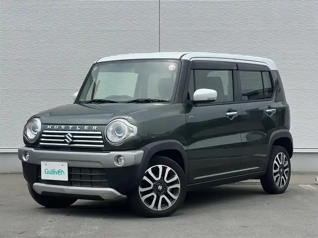 スズキ ハスラー Jスタイル Ⅱ ターボ 秋田県 2016(平28)年 7.6万km クールカーキパールメタリック/ホワイト2トーンルーフ 社外ナビ/衝突軽減システム/４WD/フルセグ/スマートキー/純正アルミ/ターボ/アイドリングストップ/プッシュスタート/レーンキープアシスト/前席シートヒーター/パドルシフト/ダウンヒルアシストコントロール/ステアリングスイッチ/純正フロアマット/純正ドアバイザー/ETC/オートライト/オートエアコン/パワーステアリング/パワーウィンドウ/横滑り防止/盗難防止装置/電動格納ウィンカーミラー