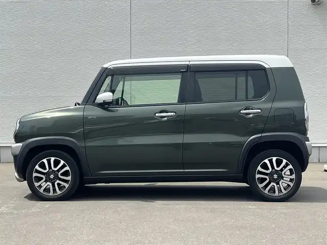 スズキ ハスラー Jスタイル Ⅱ ターボ 秋田県 2016(平28)年 7.6万km クールカーキパールメタリック/ホワイト2トーンルーフ 社外ナビ/衝突軽減システム/４WD/フルセグ/スマートキー/純正アルミ/ターボ/アイドリングストップ/プッシュスタート/レーンキープアシスト/前席シートヒーター/パドルシフト/ダウンヒルアシストコントロール/ステアリングスイッチ/純正フロアマット/純正ドアバイザー/ETC/オートライト/オートエアコン/パワーステアリング/パワーウィンドウ/横滑り防止/盗難防止装置/電動格納ウィンカーミラー