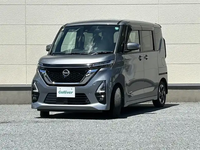 日産 ルークス ハイウェイスター X 茨城県 2020(令2)年 2.7万km チタニウムグレーメタリック 純正メモリナビ（型番：MM320D-L）/アラウンドビューモニター/前方ドライブレコーダー（型番：DJ4-D）/片側パワースライドドア/プッシュスタート/LEDヘッドライト/純正フロアマット/純正ドアバイザー/　