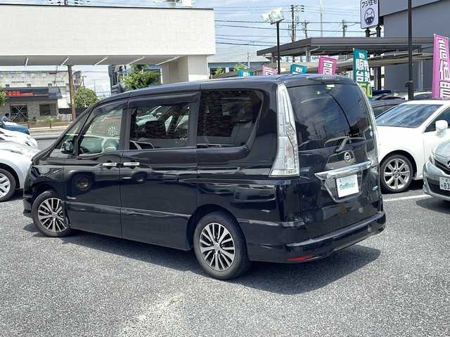 日産 セレナ ハイウェイスター Sハイブリッド 大阪府 2014(平26)年 12.3万km ダイヤモンドブラック 純正ナビ/バックカメラ/ETC/純正フリップダウンモニター/両側パワースライドドア/純正１６インチAW/ウインカーミラー/フォグランプ/純正マット/ドアバイザー/保証書/スマートキー
