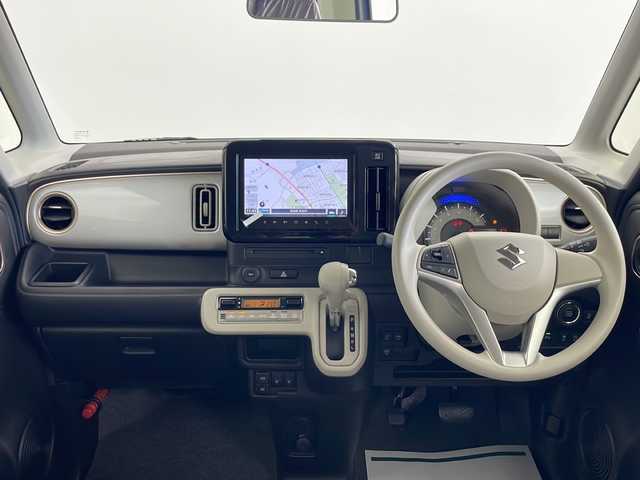 スズキ ワゴンＲ スマイル HYBRID X 秋田県 2024(令6)年 0.1千km オフブルーメタリック/ホワイト2トーン ４WD/純正ナビ（フルセグTV　CD DVD BT　USB　HDMI）/衝突被害軽減システム/レーンキープアシスト/コーナーセンサー/バックカメラ/プッシュスタート　スマートキー/スペアキー1本/両側パワースライドドア/前席シートヒーター/ステアリングスイッチ/LEDヘッドライト　フォグランプ/純正14インチホイールキャップ装着/ウィンカーミラー/電動格納ミラー/オートライト/ダブルサイドエアバッグ/盗難防止装置