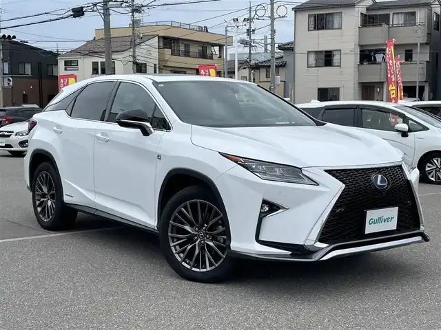 レクサス ＲＸ 450h Fスポーツ 石川県 2017(平29)年 6.2万km ホワイトノーヴァガラスフレーク 純正メモリーナビ/フルセグTV/バックカメラ/LEDヘッドライト/ビルトインETC2.0/革シート/サンルーフ/パワーバックドア/スマートキー/レーダークルーズ/衝突軽減ブレーキ/ブラインドスポットモニター/パワーバックドア/パワーシート/プッシュスタート/電動ミラー