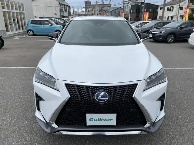 レクサス ＲＸ 450h Fスポーツ 石川県 2017(平29)年 6.2万km ホワイトノーヴァガラスフレーク 純正メモリーナビ/フルセグTV/バックカメラ/LEDヘッドライト/ビルトインETC2.0/革シート/サンルーフ/パワーバックドア/スマートキー/レーダークルーズ/衝突軽減ブレーキ/ブラインドスポットモニター/パワーバックドア/パワーシート/プッシュスタート/電動ミラー