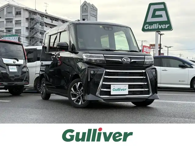 ダイハツ タント カスタム X 大分県 2022(令4)年 4.5万km ブラックマイカメタリック ・純正ナビ(CD/DVD/SD/USB/BT)/・フルセグテレビ/・両側パワースライドドア/・ドライブレコーダー/・スマートアシスト/・コーナーセンサー/・ブレーキホールド/・シートヒーター/・ステアリングリモコン/・スマートキー/・純正アルミホイール