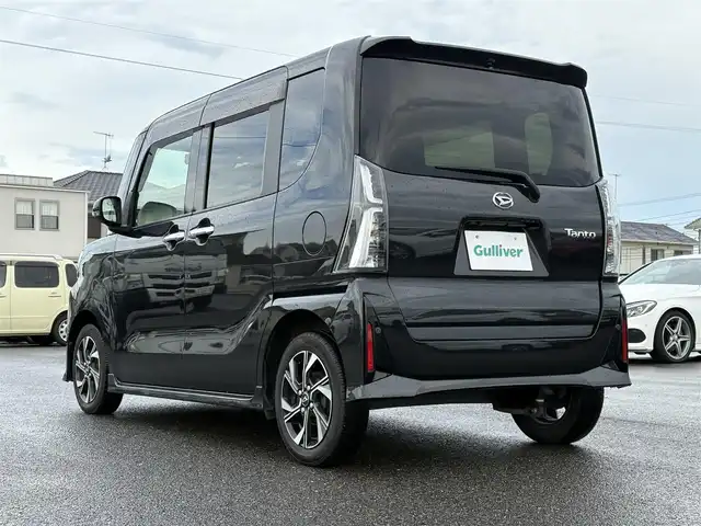 ダイハツ タント カスタム X 大分県 2022(令4)年 4.5万km ブラックマイカメタリック ・純正ナビ(CD/DVD/SD/USB/BT)/・フルセグテレビ/・両側パワースライドドア/・ドライブレコーダー/・スマートアシスト/・コーナーセンサー/・ブレーキホールド/・シートヒーター/・ステアリングリモコン/・スマートキー/・純正アルミホイール
