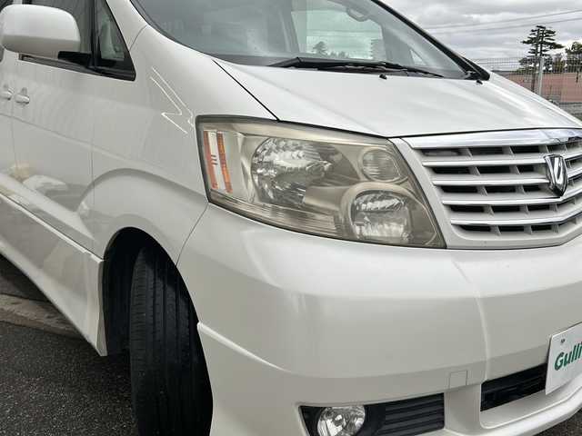 トヨタ アルファード Ｖ AS プレミアム アルカンターラ 富山県 2004(平16)年 12.1万km ホワイトパールマイカ ツインサンルーフ/両側パワースライドドア/純正HDDナビ(NHDT-W54V)/DVD再生/バックカメラ/ETC/純正17インチAW/後席モニター(V7T-R54)/電格ドアミラー/キーレスエントリー/HIDヘッドライト/フォグ/純正フロアマット/皮巻きステアリング/純正ドアバイザー/ISOFIX対応/ステアリングスイッチ/バニティミラー(D/N)/保証書・スペアキー×２