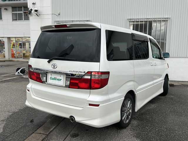 トヨタ アルファード Ｖ AS プレミアム アルカンターラ 富山県 2004(平16)年 12.1万km ホワイトパールマイカ ツインサンルーフ/両側パワースライドドア/純正HDDナビ(NHDT-W54V)/DVD再生/バックカメラ/ETC/純正17インチAW/後席モニター(V7T-R54)/電格ドアミラー/キーレスエントリー/HIDヘッドライト/フォグ/純正フロアマット/皮巻きステアリング/純正ドアバイザー/ISOFIX対応/ステアリングスイッチ/バニティミラー(D/N)/保証書・スペアキー×２