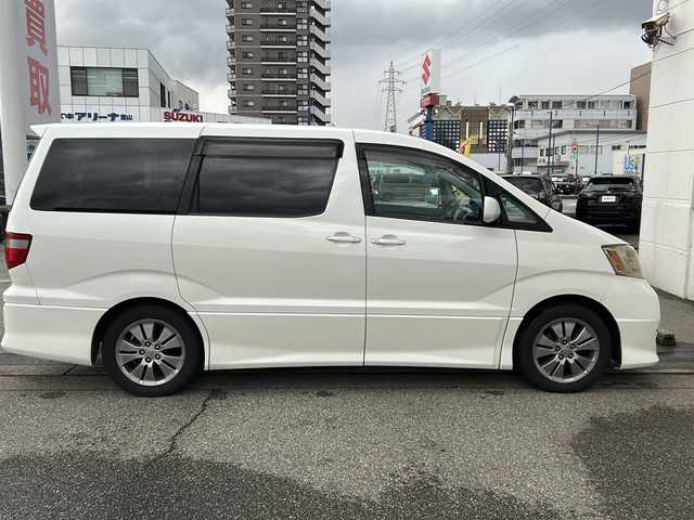 トヨタ アルファード Ｖ AS プレミアム アルカンターラ 富山県 2004(平16)年 12.1万km ホワイトパールマイカ ツインサンルーフ/両側パワースライドドア/純正HDDナビ(NHDT-W54V)/DVD再生/バックカメラ/ETC/純正17インチAW/後席モニター(V7T-R54)/電格ドアミラー/キーレスエントリー/HIDヘッドライト/フォグ/純正フロアマット/皮巻きステアリング/純正ドアバイザー/ISOFIX対応/ステアリングスイッチ/バニティミラー(D/N)/保証書・スペアキー×２