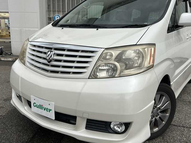 トヨタ アルファード Ｖ AS プレミアム アルカンターラ 富山県 2004(平16)年 12.1万km ホワイトパールマイカ ツインサンルーフ/両側パワースライドドア/純正HDDナビ(NHDT-W54V)/DVD再生/バックカメラ/ETC/純正17インチAW/後席モニター(V7T-R54)/電格ドアミラー/キーレスエントリー/HIDヘッドライト/フォグ/純正フロアマット/皮巻きステアリング/純正ドアバイザー/ISOFIX対応/ステアリングスイッチ/バニティミラー(D/N)/保証書・スペアキー×２