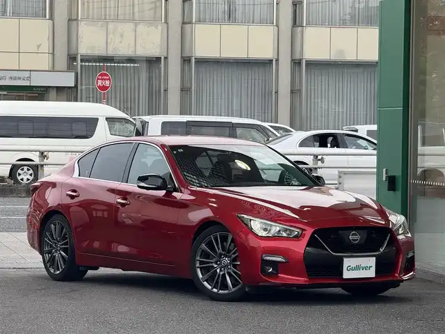 日産 スカイライン 400R 愛知県 2019(令1)年 4万km カーマインレッド /禁煙//ワンオーナー//BOSEサウンド//メーカーナビ//フルセグ//TVキャンセラー//CD/DVD/BT/SD/USB/iPod/AM/FM//AppleCarPlay/AndroidAuto//アラウンドビューモニター//ドライブレコーダー//ビルトインETC//純正19AW//黒革//メモリ付きパワーシート//シートヒーター//オートリトラウィンカーミラー//LEDオートライト/フォグランプ//革巻きステアリング//ステアリングスイッチ//パドルシフト//コーナーセンサー//エマージェンシーブレーキ//LDW/BSI/BSM//レーダークルーズコントロール//スマートキー//プッシュスタート//純正フロアマット//保証書//取扱説明書//ディーラー記録簿//スペアキー