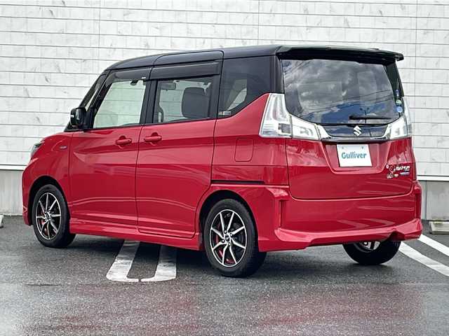 スズキ ソリオ バンディット HV MV Dカメラ ブレーキS 山形県 2016(平28)年 8.2万km ファーベントレッド/スーパーブラックパール ワンオーナー/禁煙車/純正8インチメモリナビ/（フルセグ/DVD/CD/BT/USB）/衝突軽減ブレーキ/車線逸脱警報/クルーズコントロール/アイドリングストップ/バックカメラ/ドライブレコーダー/ビルトインETC/両側パワースライド/シートヒーター/革巻きステアリング/LEDヘッドライト/フォグランプ/純正フロアマット/スペアキー×1/シートバックテーブル/後席サンシェード/プッシュスタート