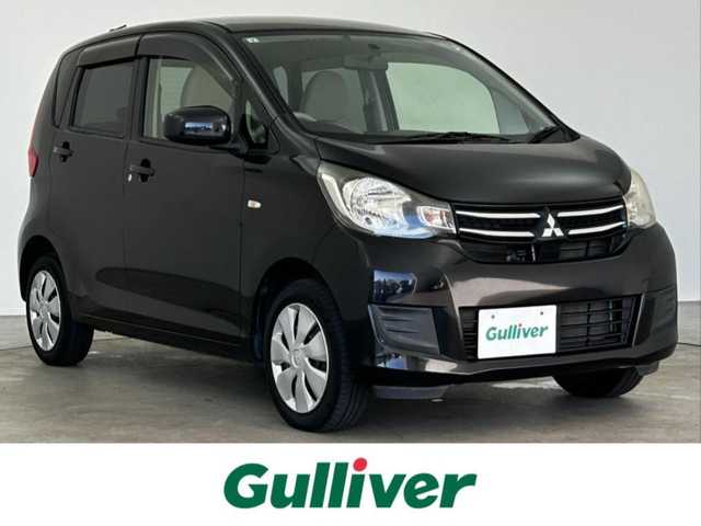 三菱 ｅＫワゴン E 大分県 2017(平29)年 3.7万km アメジストブラック 社外ナビ（AVIC-RZ300）/CD/DVD/AM/FM/シートヒーター/フロアマット/パワーウィンドウ/パワーステアリング/ベンチシート