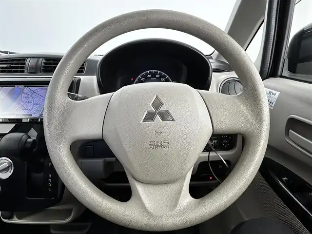 三菱 ｅＫワゴン E 大分県 2017(平29)年 3.7万km アメジストブラック 社外ナビ（AVIC-RZ300）/CD/DVD/AM/FM/シートヒーター/フロアマット/パワーウィンドウ/パワーステアリング/ベンチシート