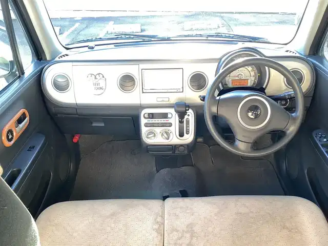 スズキ ラパン X 愛知県 2013(平25)年 7万km アロマティックアクアメタリック/スペリアホワイト ユーザー買取　/スマートキー　/アイドリングストップ　/電動格納ミラー　/社外SDDナビ　/ワンセグ　/ヘッドライトレベライザー　/純正アルミ　/フロアマット　/ツートンカラー　/シートリフター　/ＩＳＯＦＩＸ　/ＤＶＤ視聴